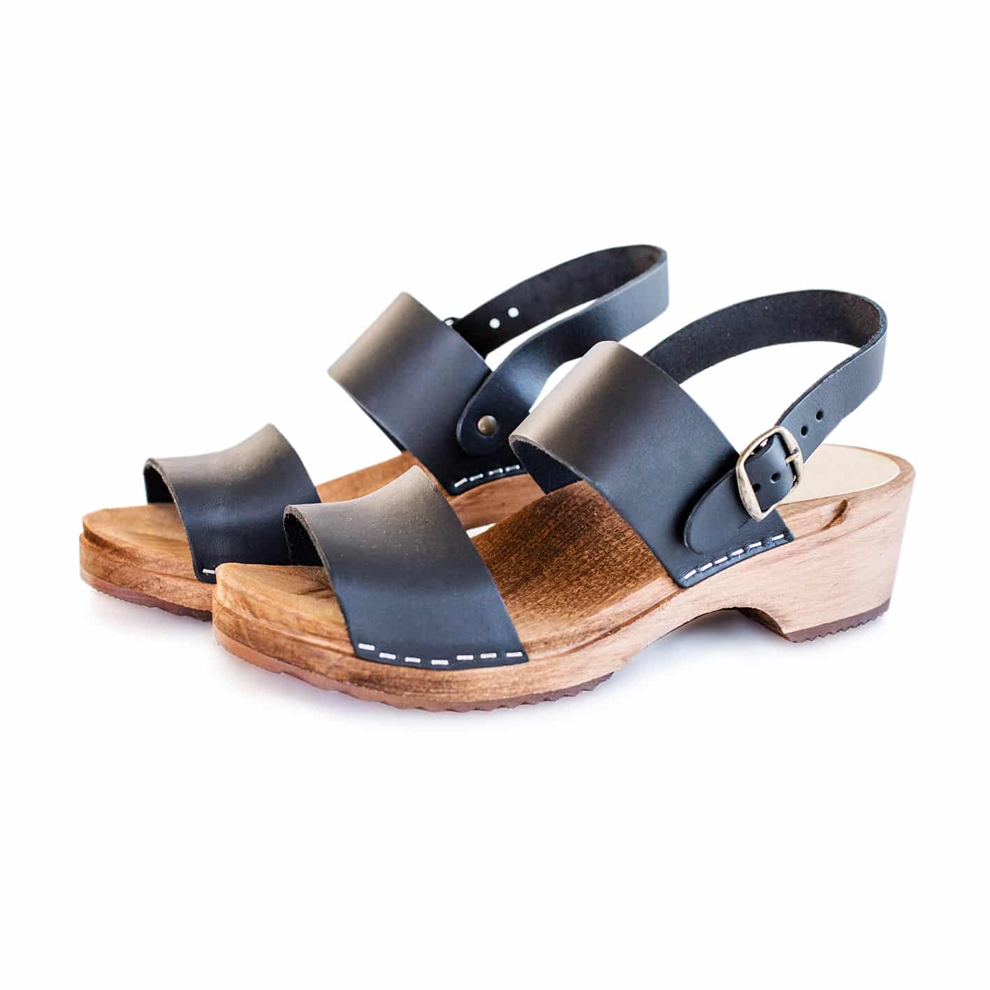 FINT Holzclogs Sandale flach ONYX SCHWARZ me and my clogs