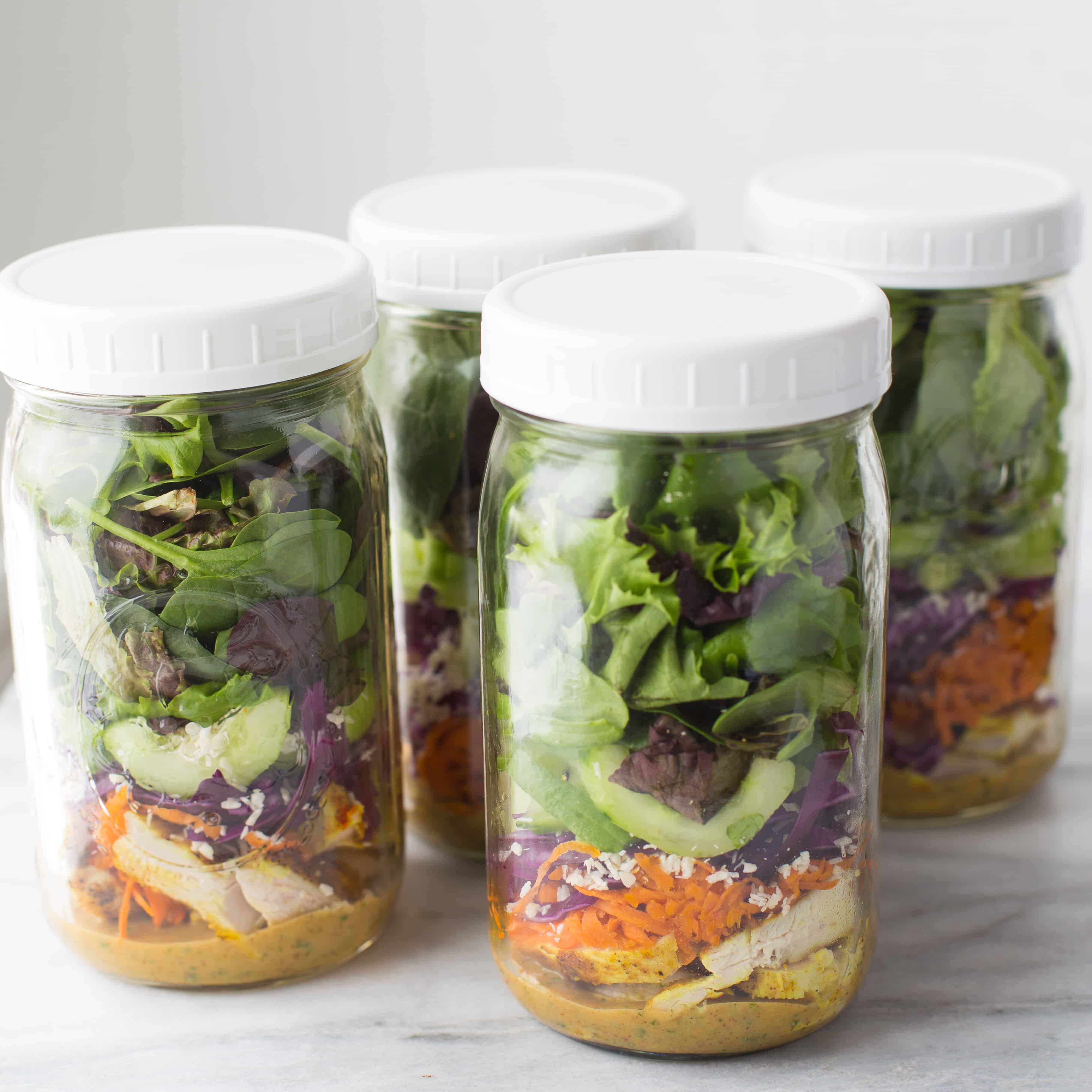Mason Jar Salad (Thai Chicken) Meaningful Eats