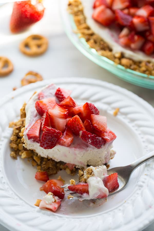 Vegan Strawberry Ice Cream Pretzel Pie (GlutenFree) Meaningful Eats
