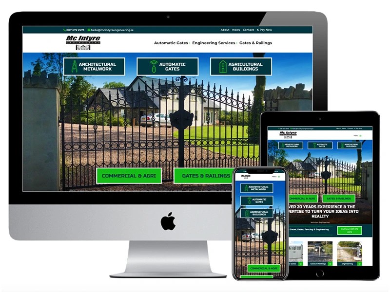 McIntyre Engineering Donegal Gates company website design