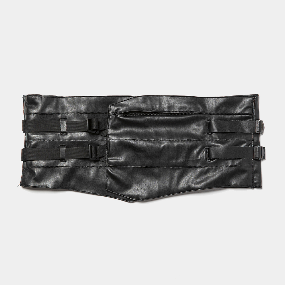 Imitation Leather Cummerbund/Lamp Black meanswhile