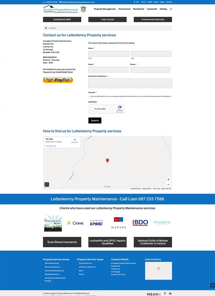 Business sites Design Conaghan Property Maintenance Donegal
