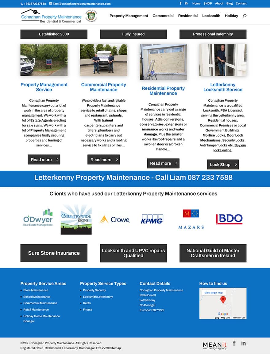 Business sites Design Conaghan Property Maintenance Donegal