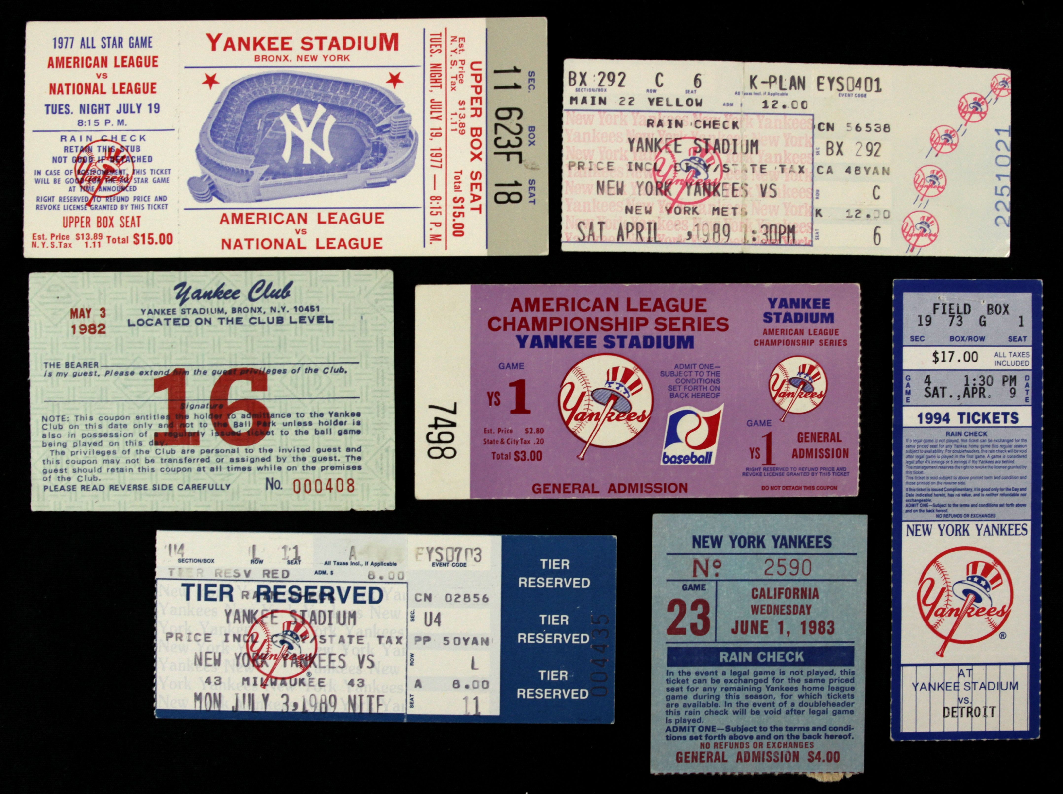Lot Detail 197194 New York Yankees Full Ticket & Stub Collection w