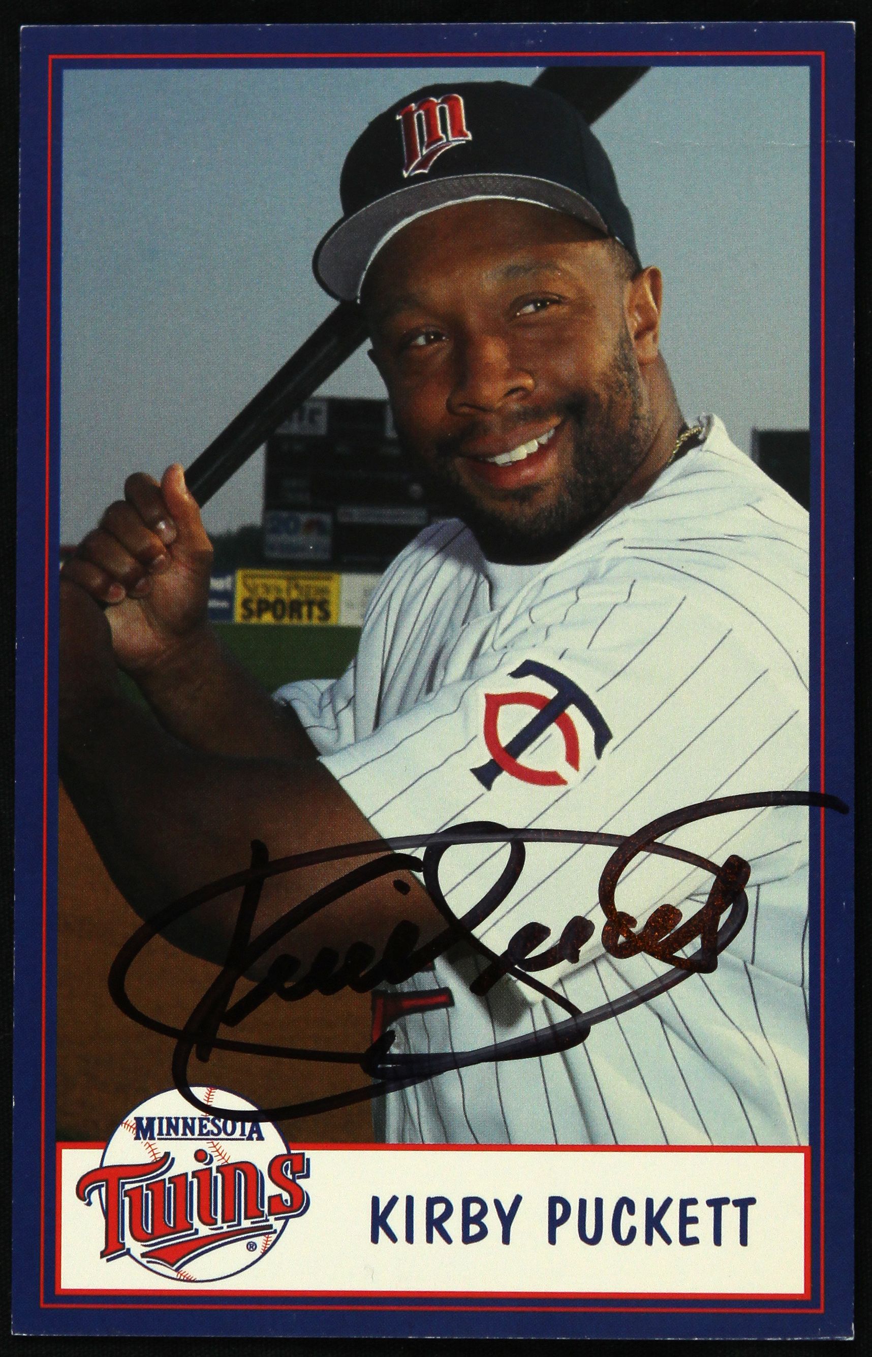 Lot Detail 2000 Kirby Puckett Minnesota Twins 3 1/2" x 5 1/2" Signed