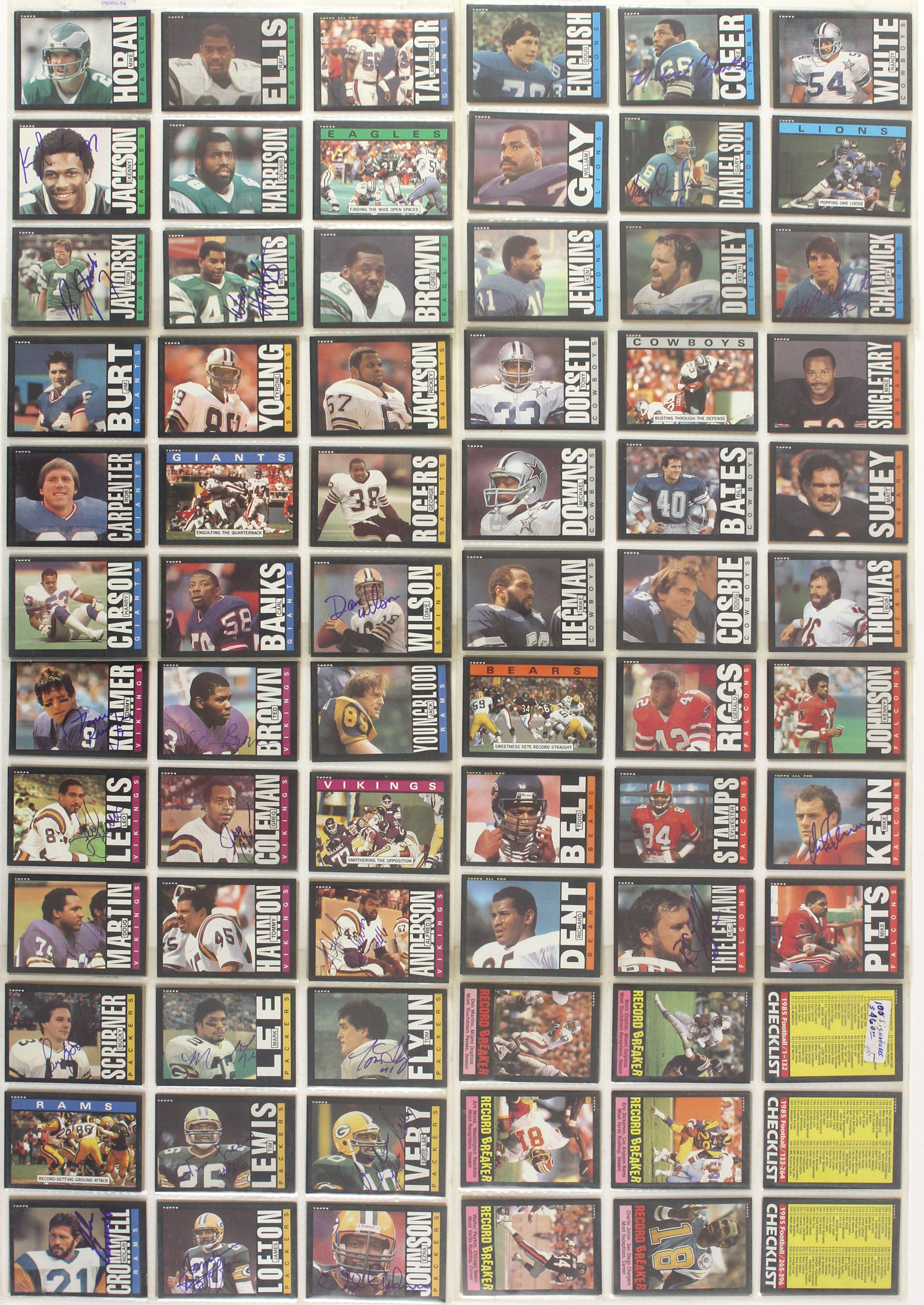 Lot Detail 1985 Topps NFL Trading Cards with 100 Cards Autographed