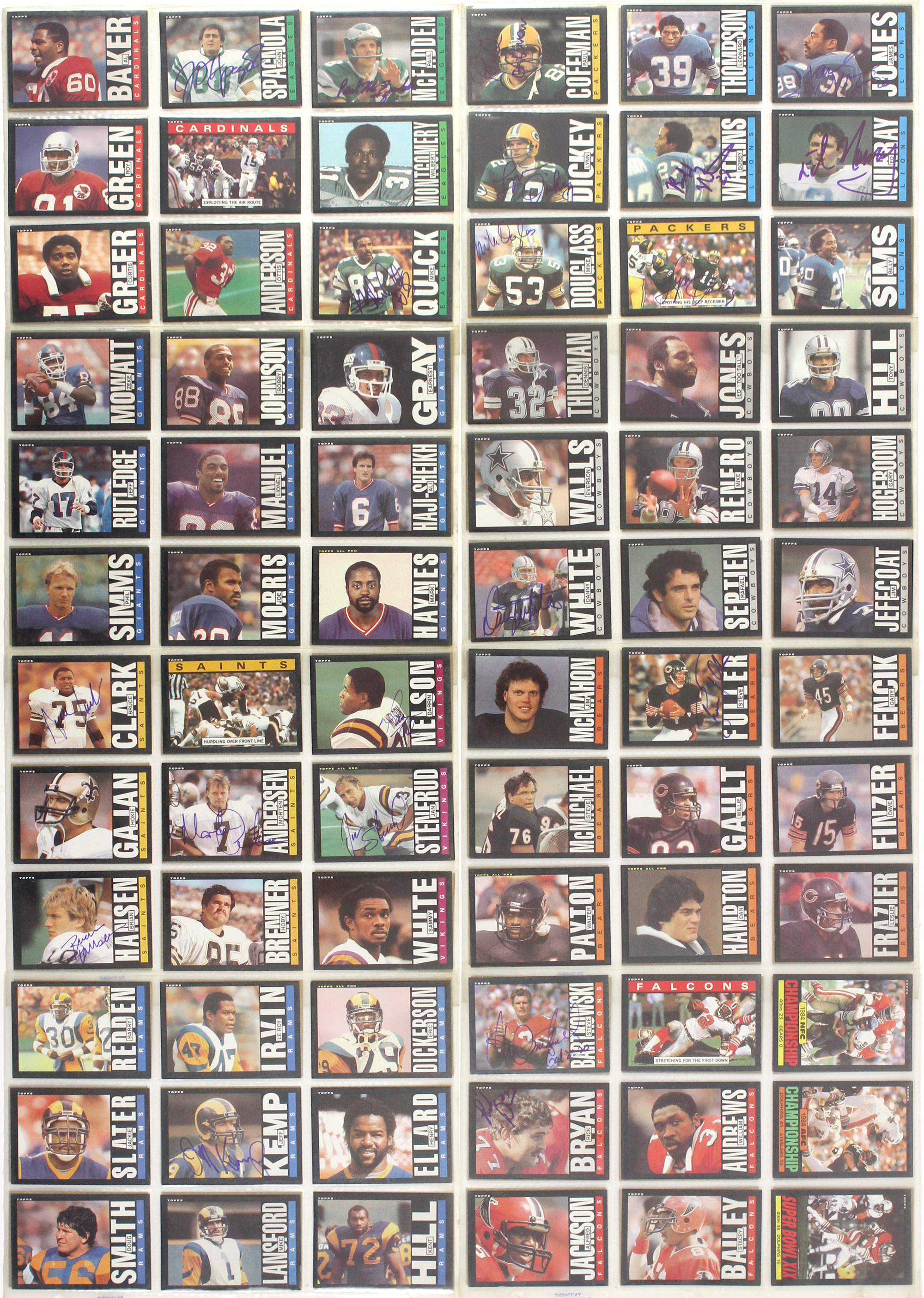 Lot Detail 1985 Topps NFL Trading Cards with 100 Cards Autographed