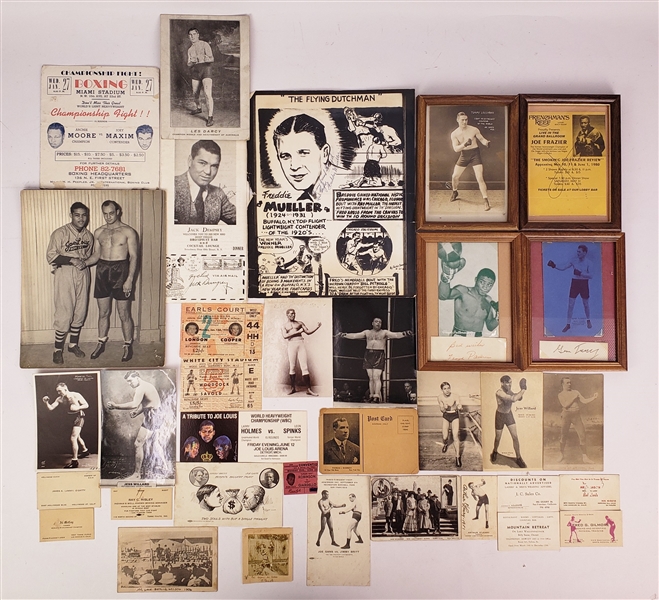 Lot Detail 1910's80's Boxing Memorabilia Collection Lot of 60 w