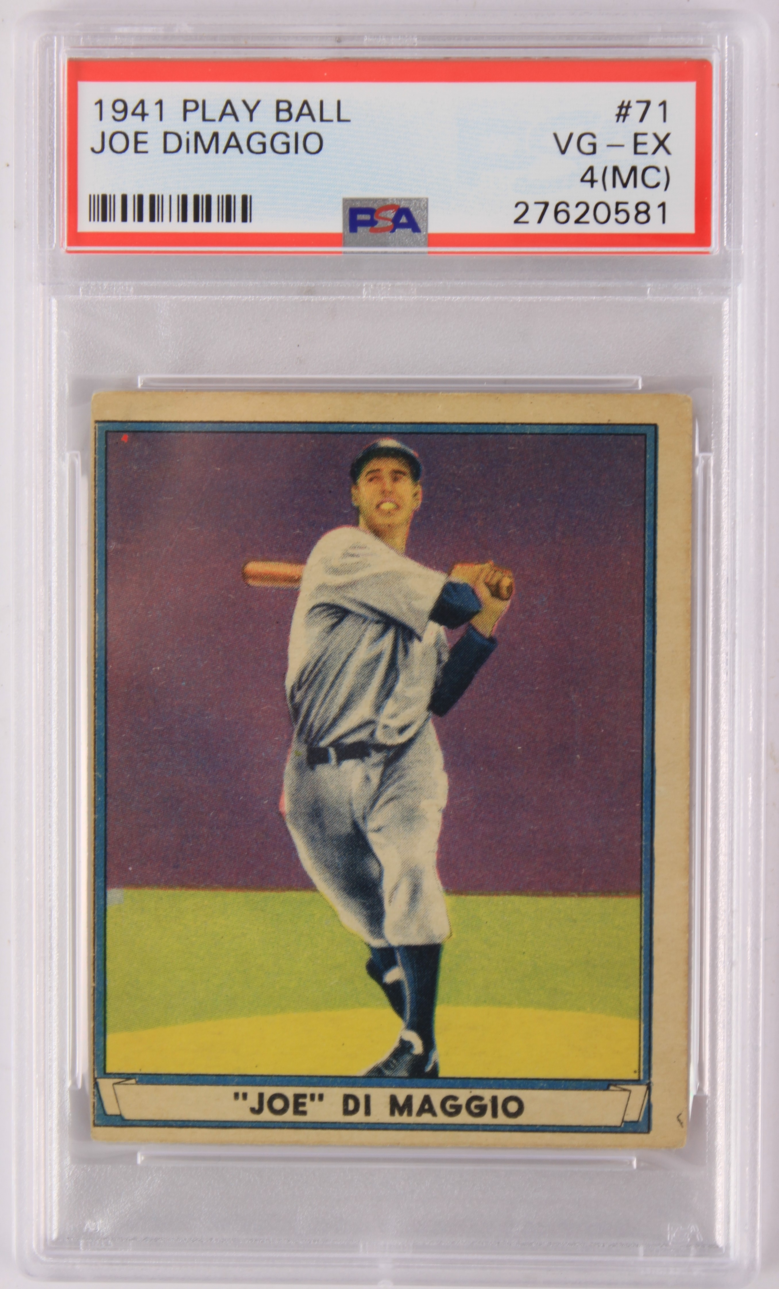 Lot Detail 1941 Joe DiMaggio New York Yankees Play Ball 71 Baseball