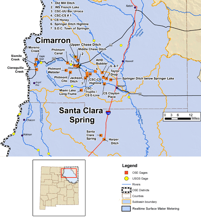 Cimarron New Mexico Map New Mexico Real-Time Water Measurement Information System