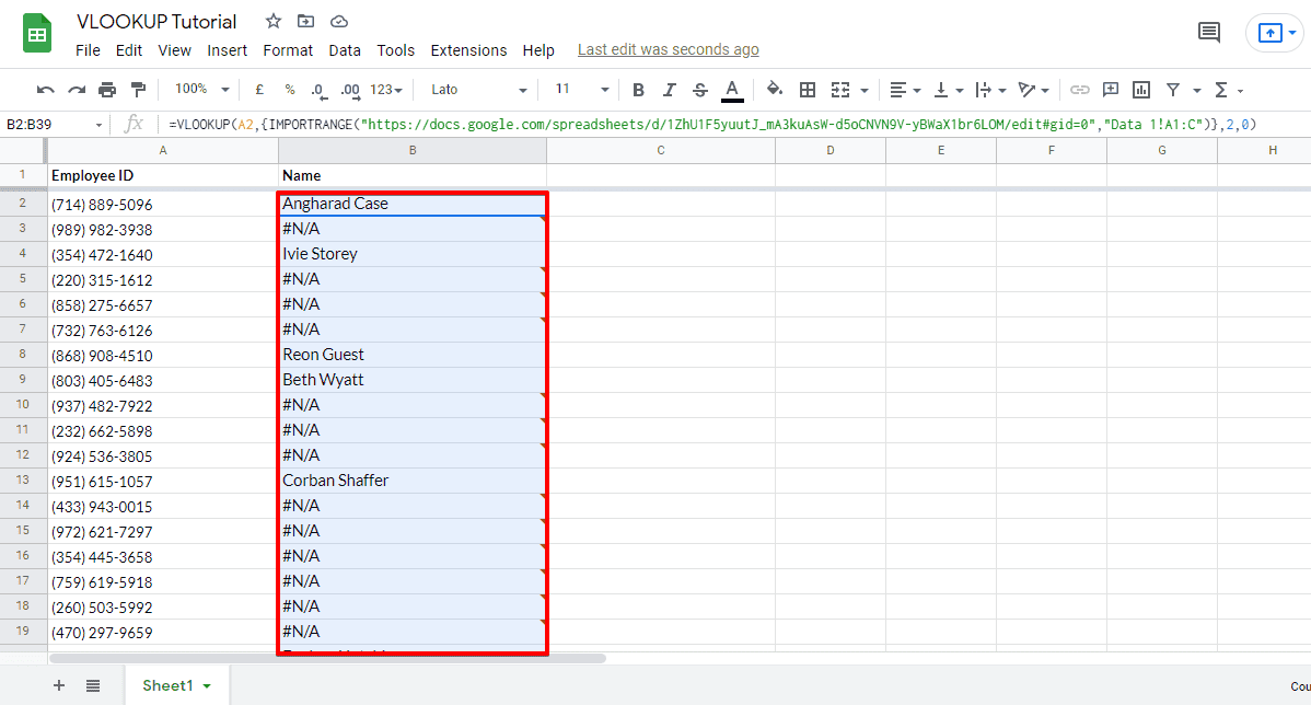 How to use VLOOKUP in Google Sheets from Another Tab and Spreadsheet