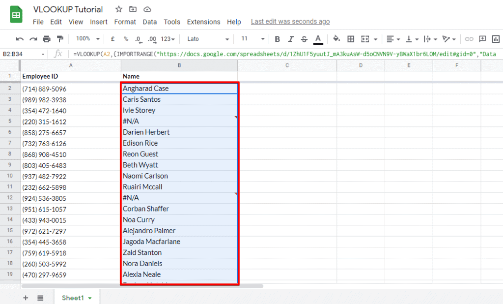 How to use VLOOKUP in Google Sheets from Another Tab and Spreadsheet