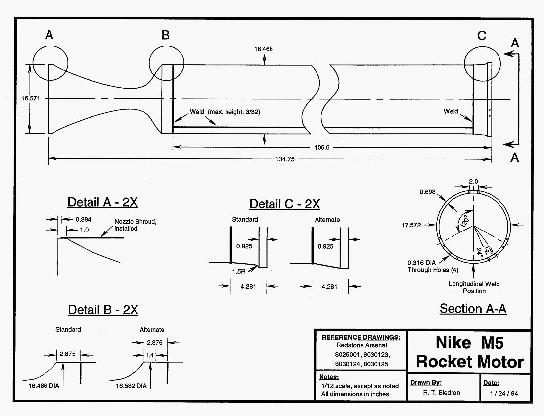 Nike M5 (and Nike M5E1, M88) Scale Data & Photos