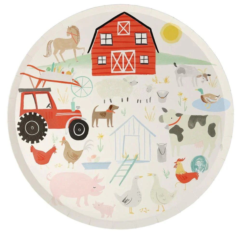 Meri Meri On The Farm Dinner Plates x8 Meats And Eats