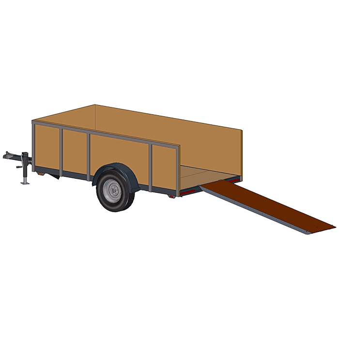5' x 10' 3500 Torsion Axle Utility Trailer Plans Engineered