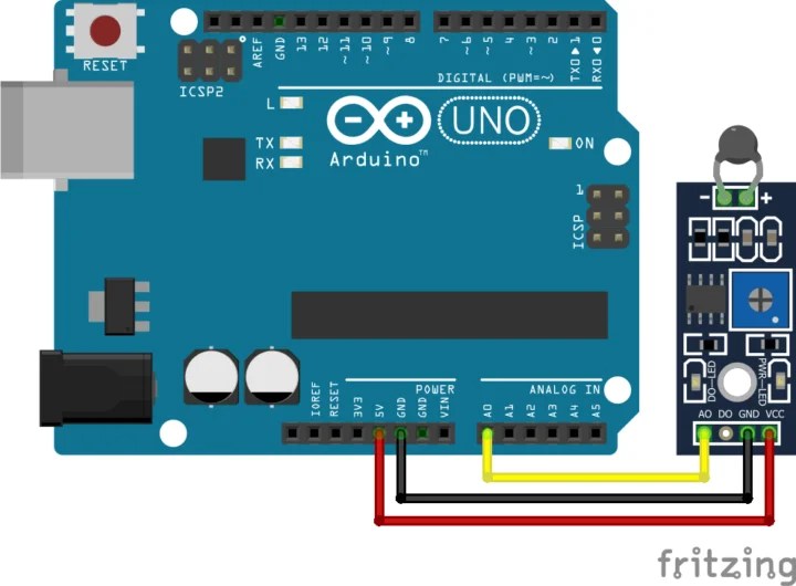 Measure temperature using Arduino and NTC thermistor