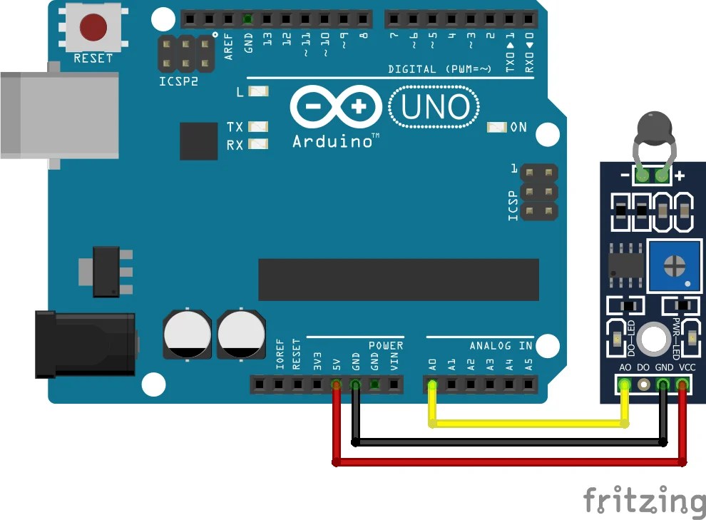 Measure temperature using Arduino and NTC thermistor