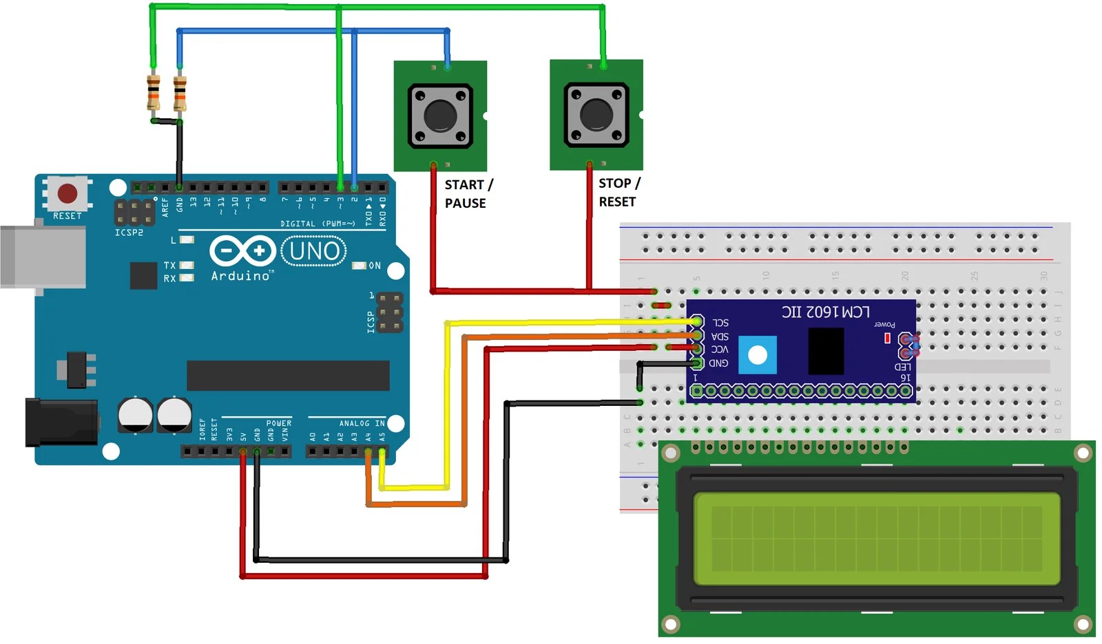 Simple Digital Stopwatch Using Arduino LCD Display, 60 OFF