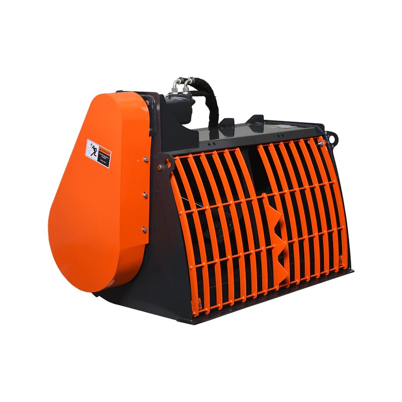 MechMaxx 60in Skid Steer Concrete Mixer Attachment, Side Chute Dispens