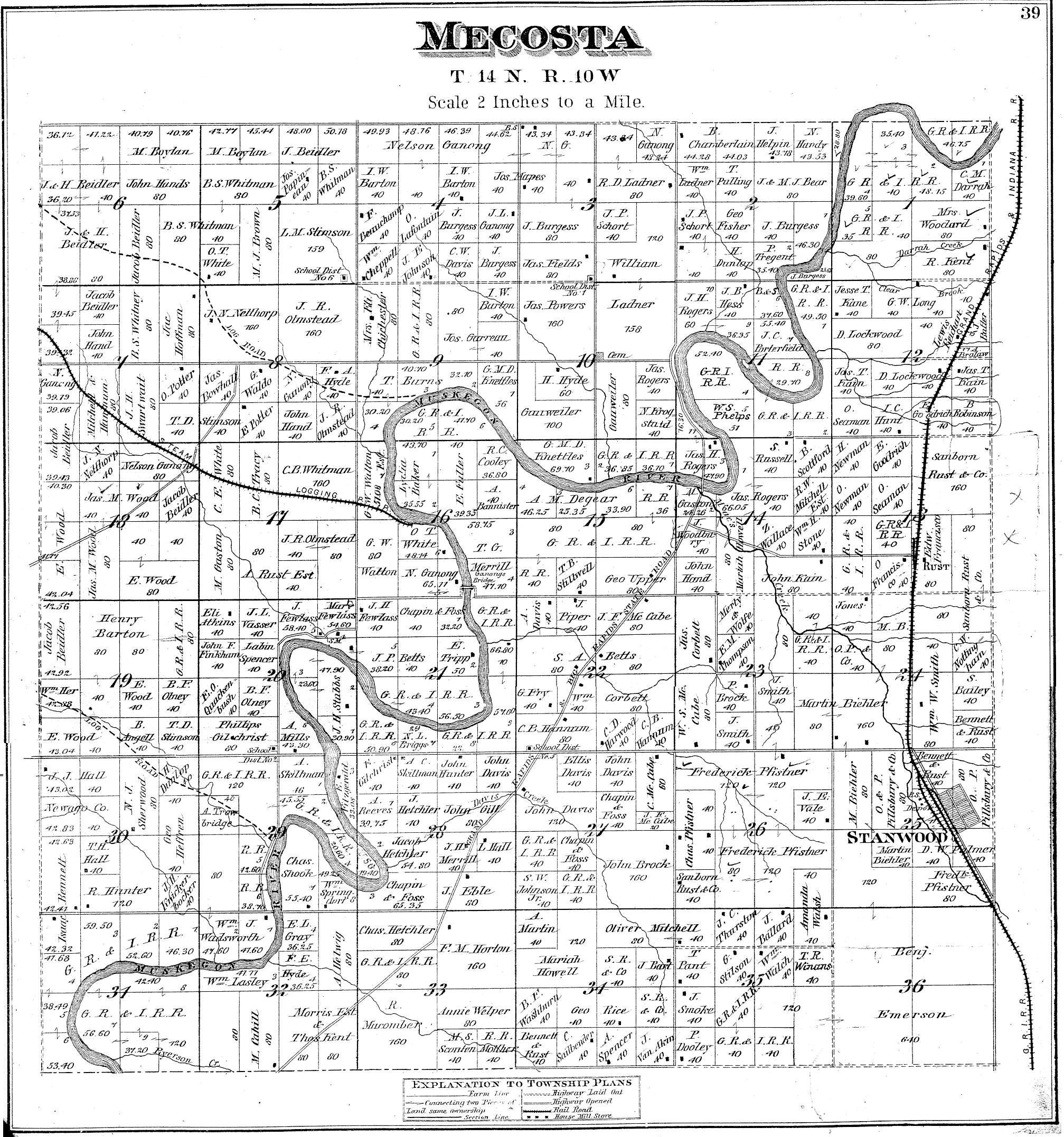 1879 Mecosta County Michigan Atlas