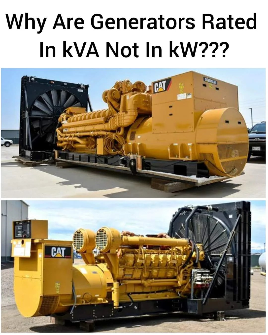 Why Generators are rated in kVA instead of kW? Mechanical Engineering
