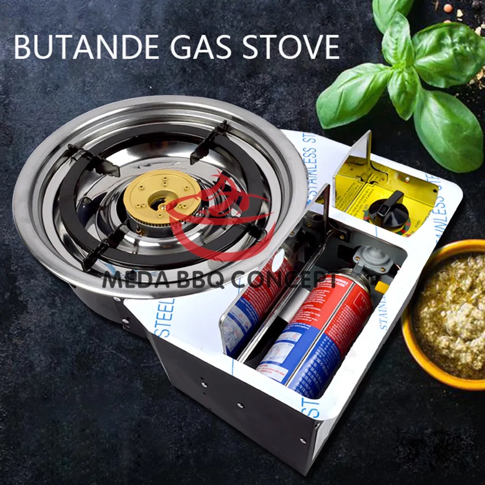 Hot Pot BBQ Samgyupsal Grill Butane Gas Stove BuiltIn Table