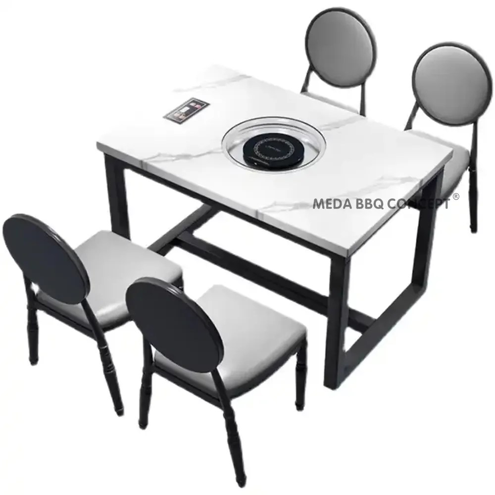 Chinese Style Electric Hot Pot Table For Restaurant MEDA BBQ