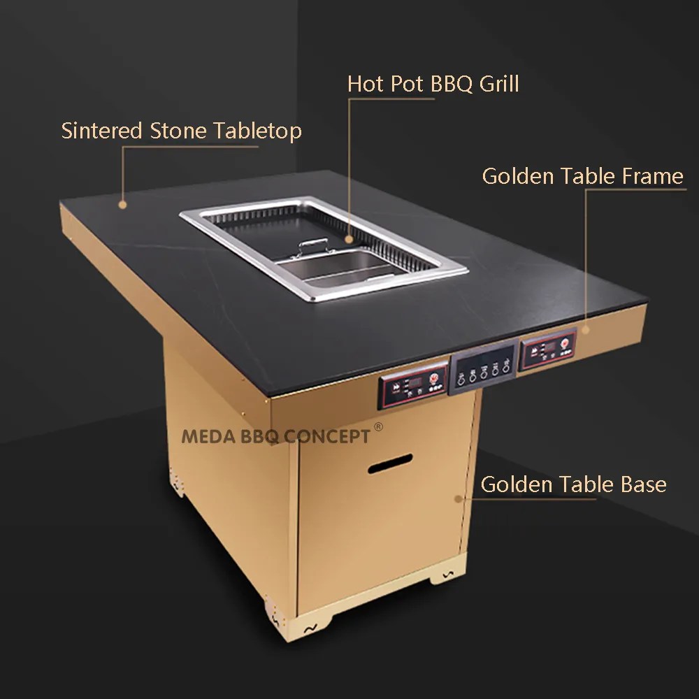 Restaurant Hot Pot Table For Sale MEDA BBQ CONCEPT