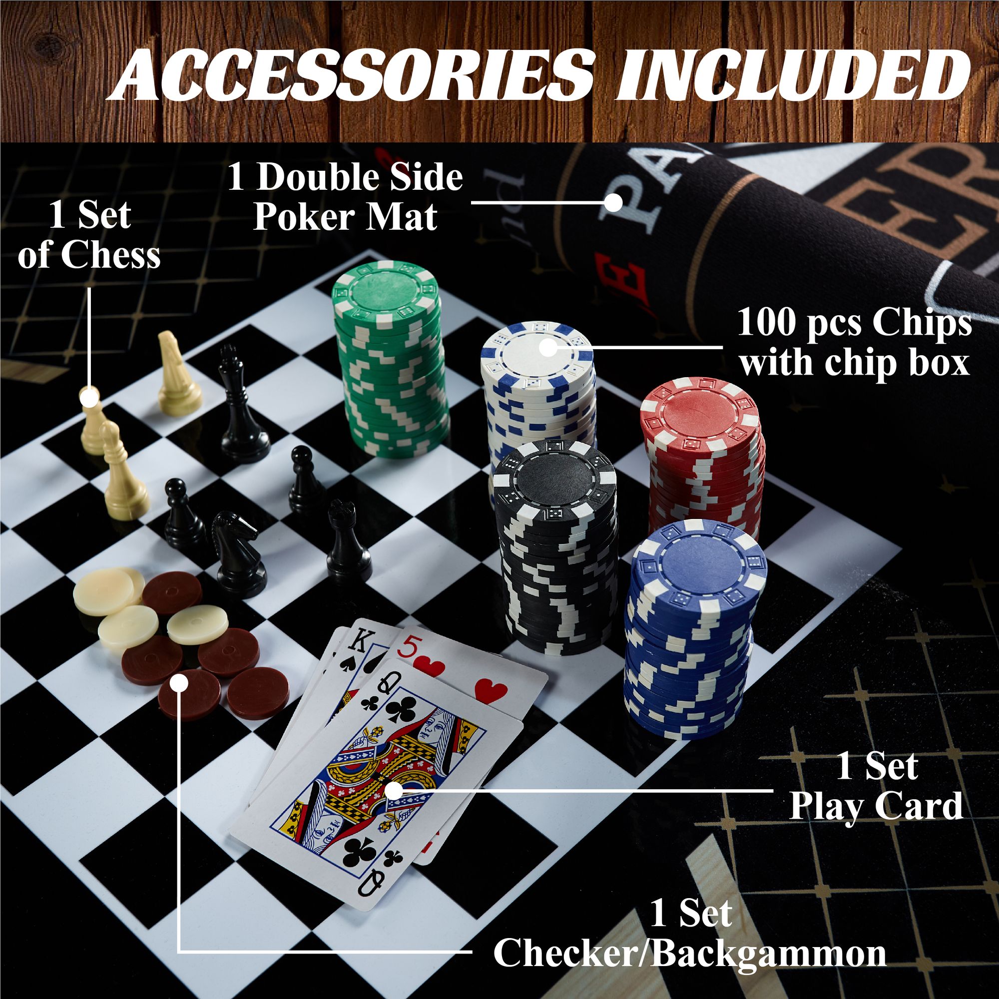 Barrington 6Player 5in1 MultiGame Poker Table MD Sports