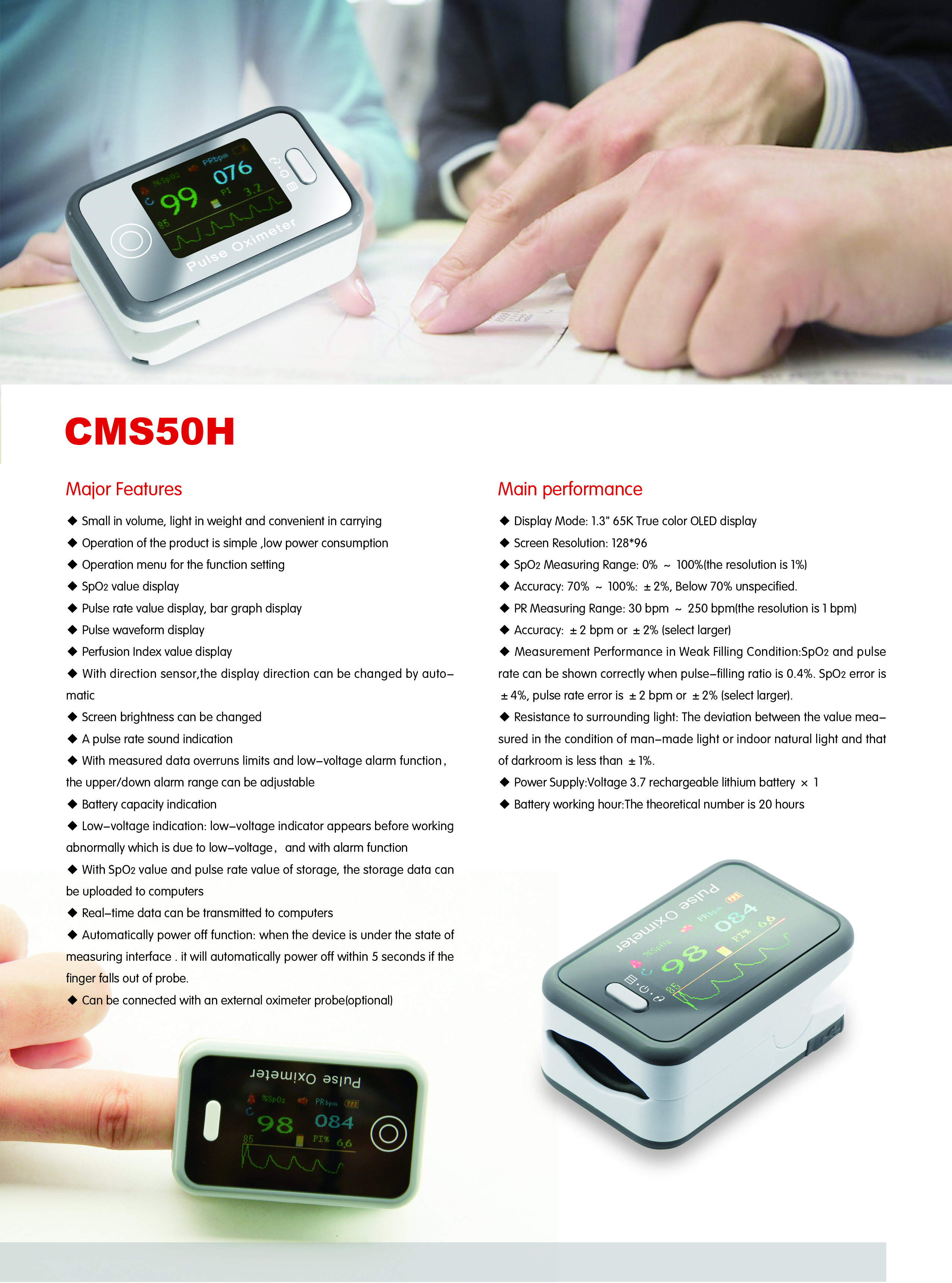 Contec CMS50H Pulse Oximeter