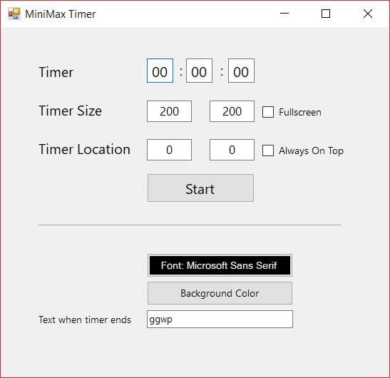 MiniMax Timer A Free Customizable Countdown Timer App for Windows