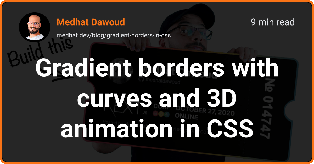 Gradient borders with curves and 3D animation in CSS