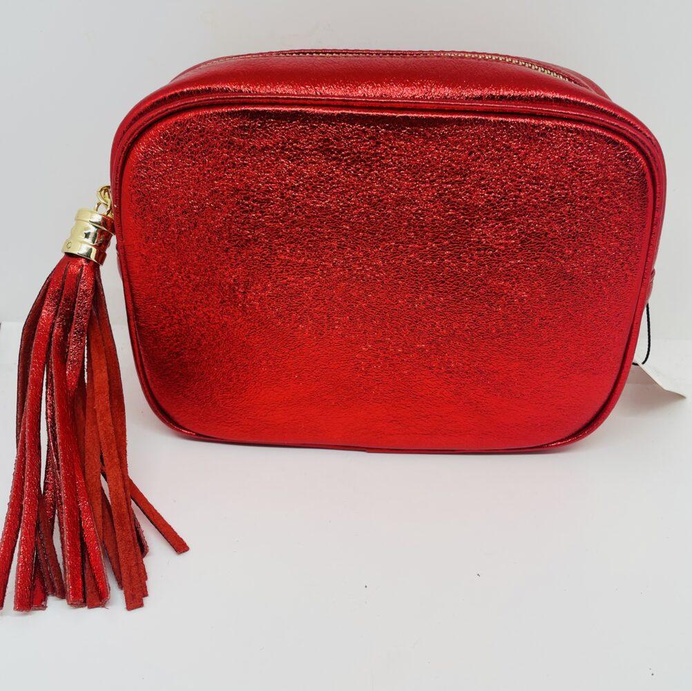 Red Metallic Leather Camera Bag Medi Gifts