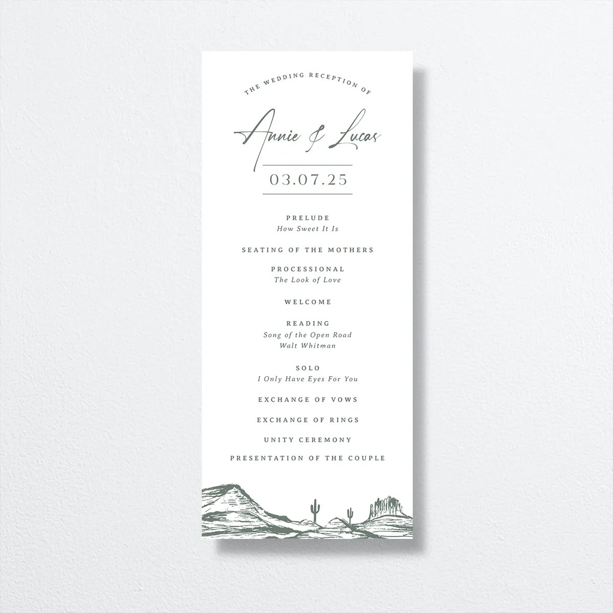 Illustrated Desert Wedding Programs The Knot