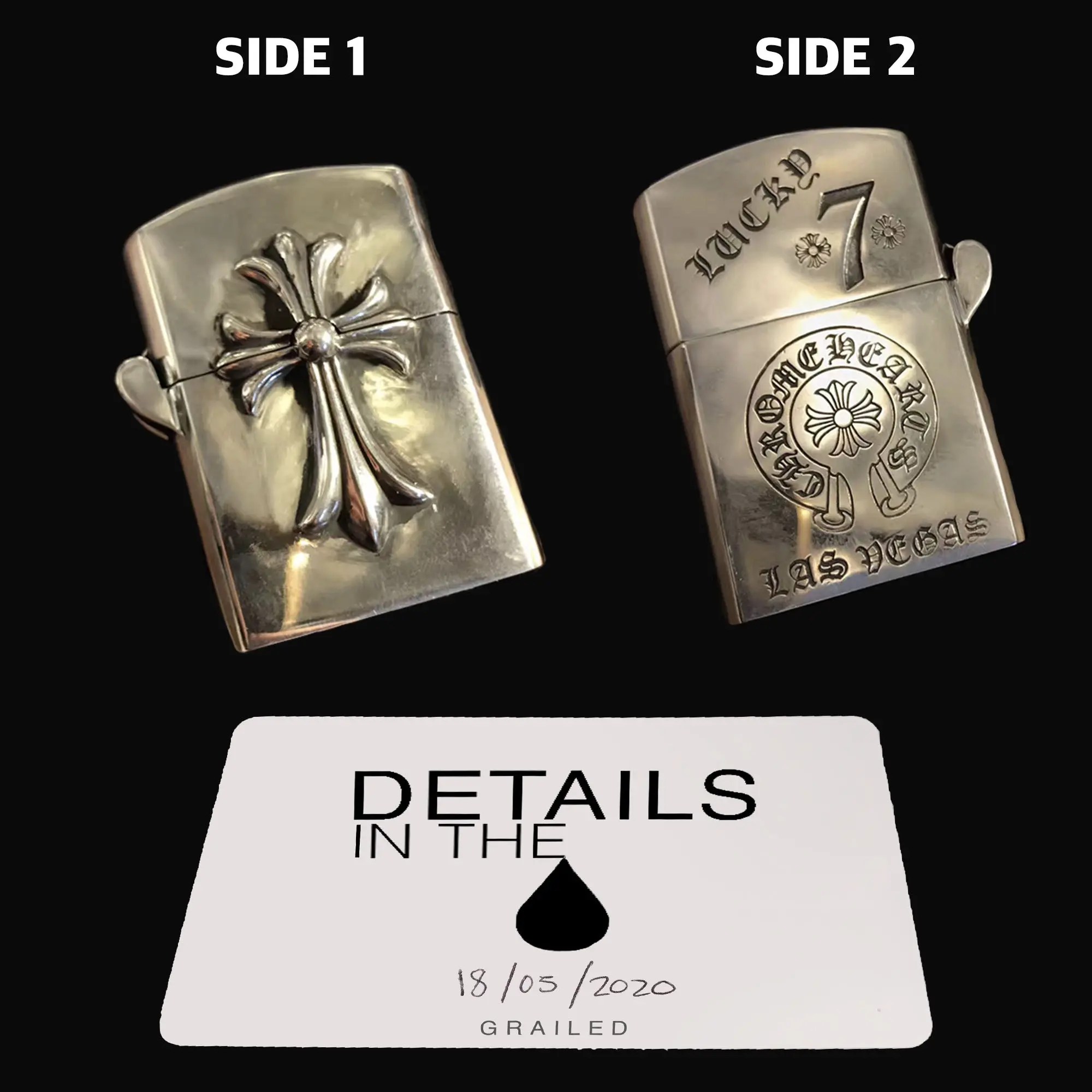 Chrome Hearts CH Zippo Lighter Las Vegas 'Lucky 7' 925 Silver 2004