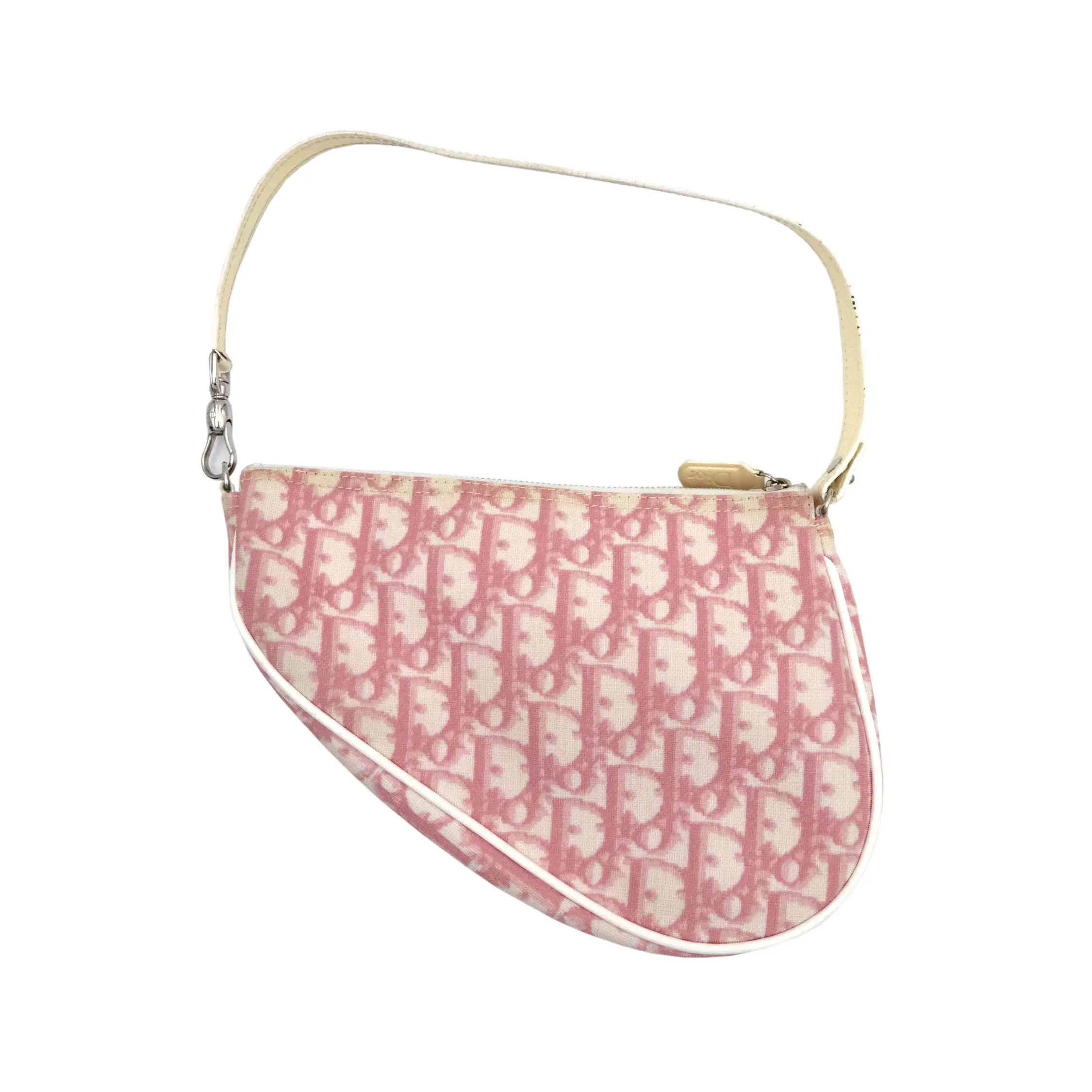 Dior Vintage Dior Trotter Saddle Bag Pink Grailed