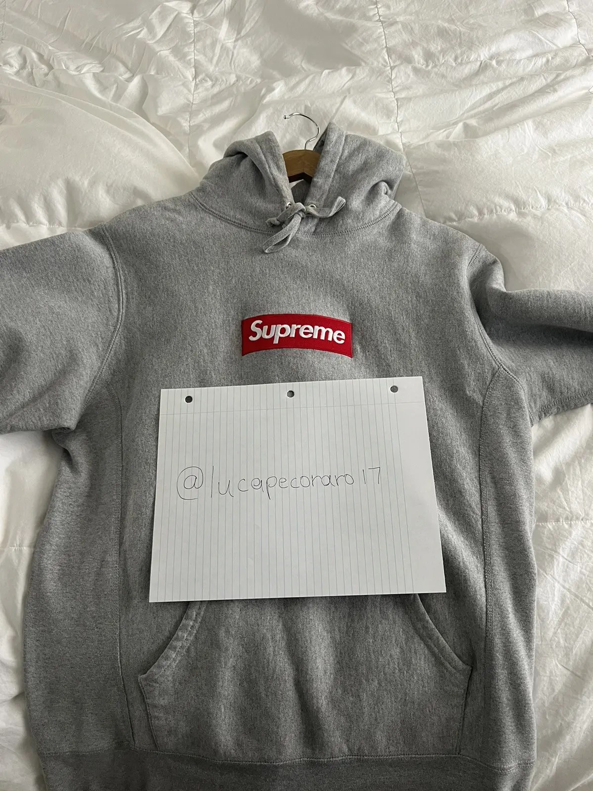 Supreme supreme heather grey box logo hoodie Grailed