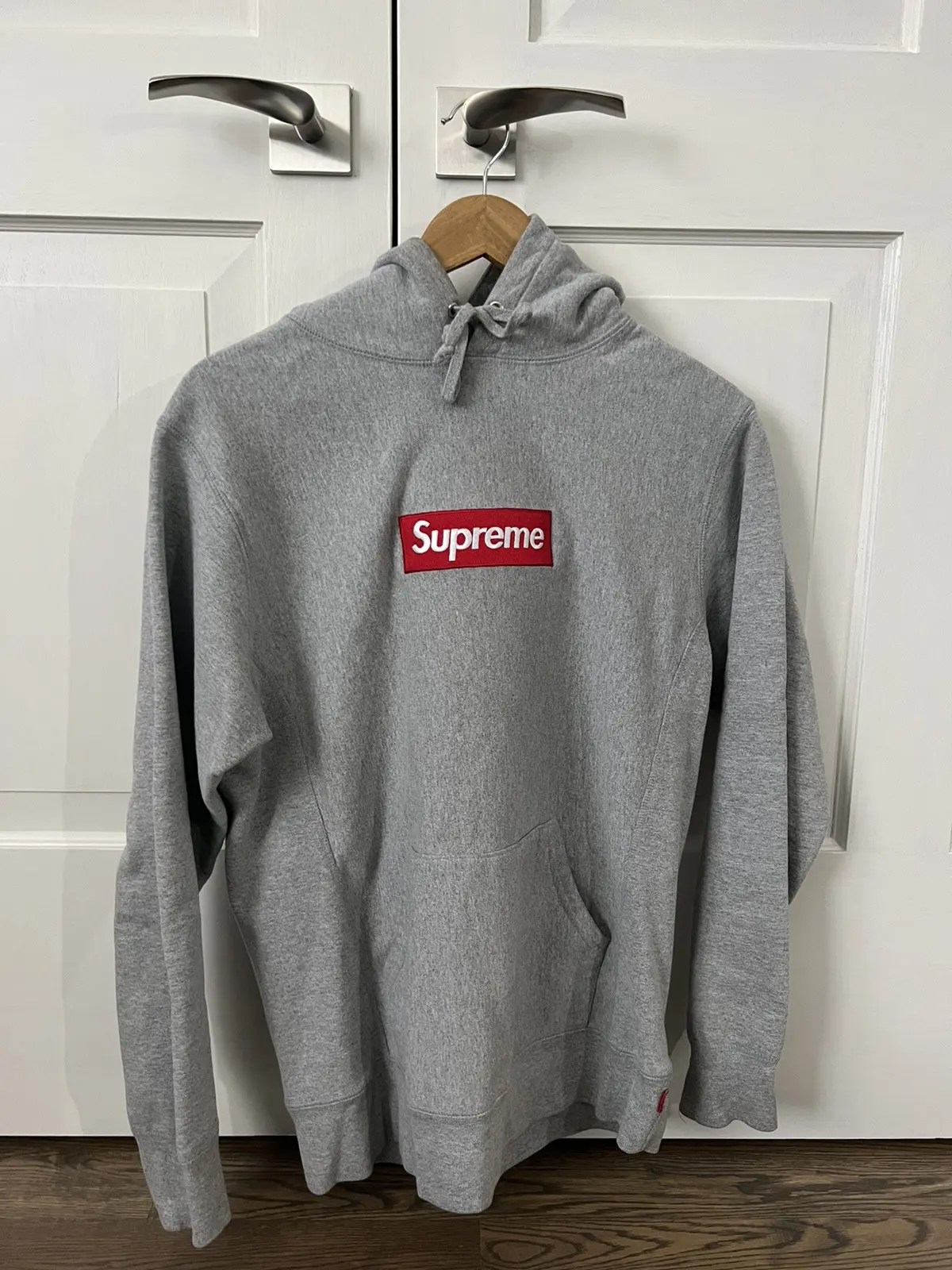 Supreme supreme heather grey box logo hoodie Grailed