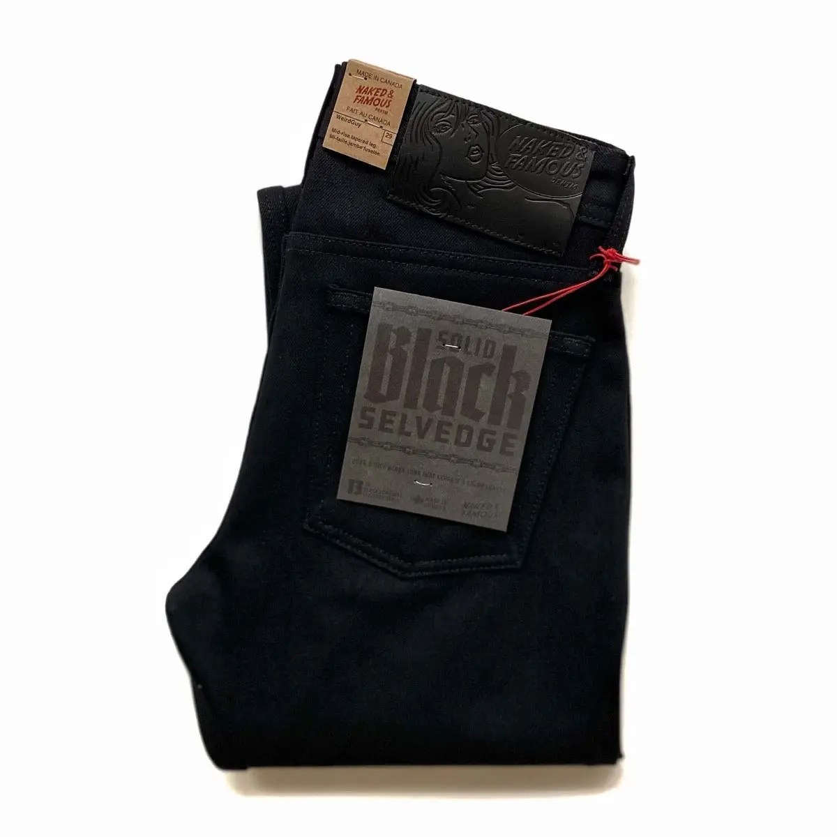 Naked & Famous NWT Naked & Famous Weird Guy Solid Black Selvedge Denim | Grailed