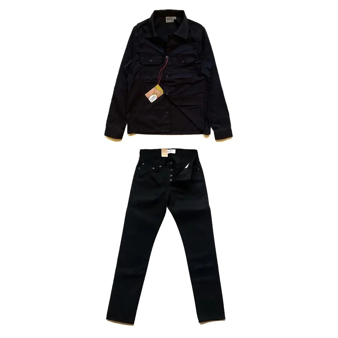 Naked & Famous NWT Naked & Famous Weird Guy Solid Black Selvedge Denim | Grailed