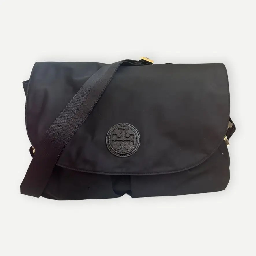 Tory Burch Tory Burch Nylon Messenger Baby Diaper Bag Black Gold Classi Grailed