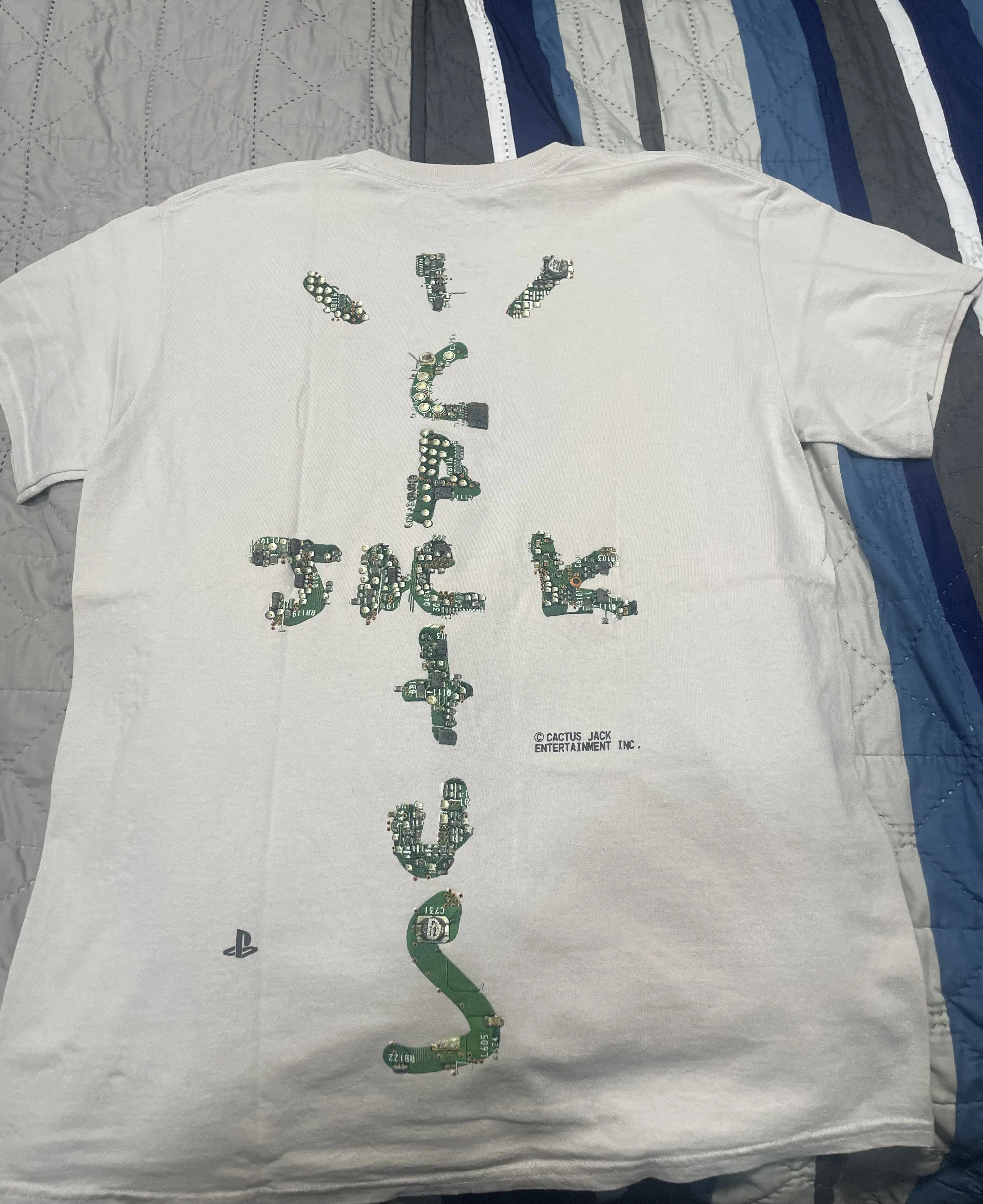 Playstation × Travis Scott Cactus jack x PlayStation cj logo collab t