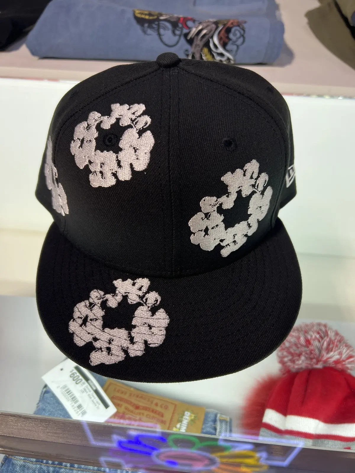 DENIM TEARS Denim tears 59/50 black fitted hat Sz 7 5/8 Grailed