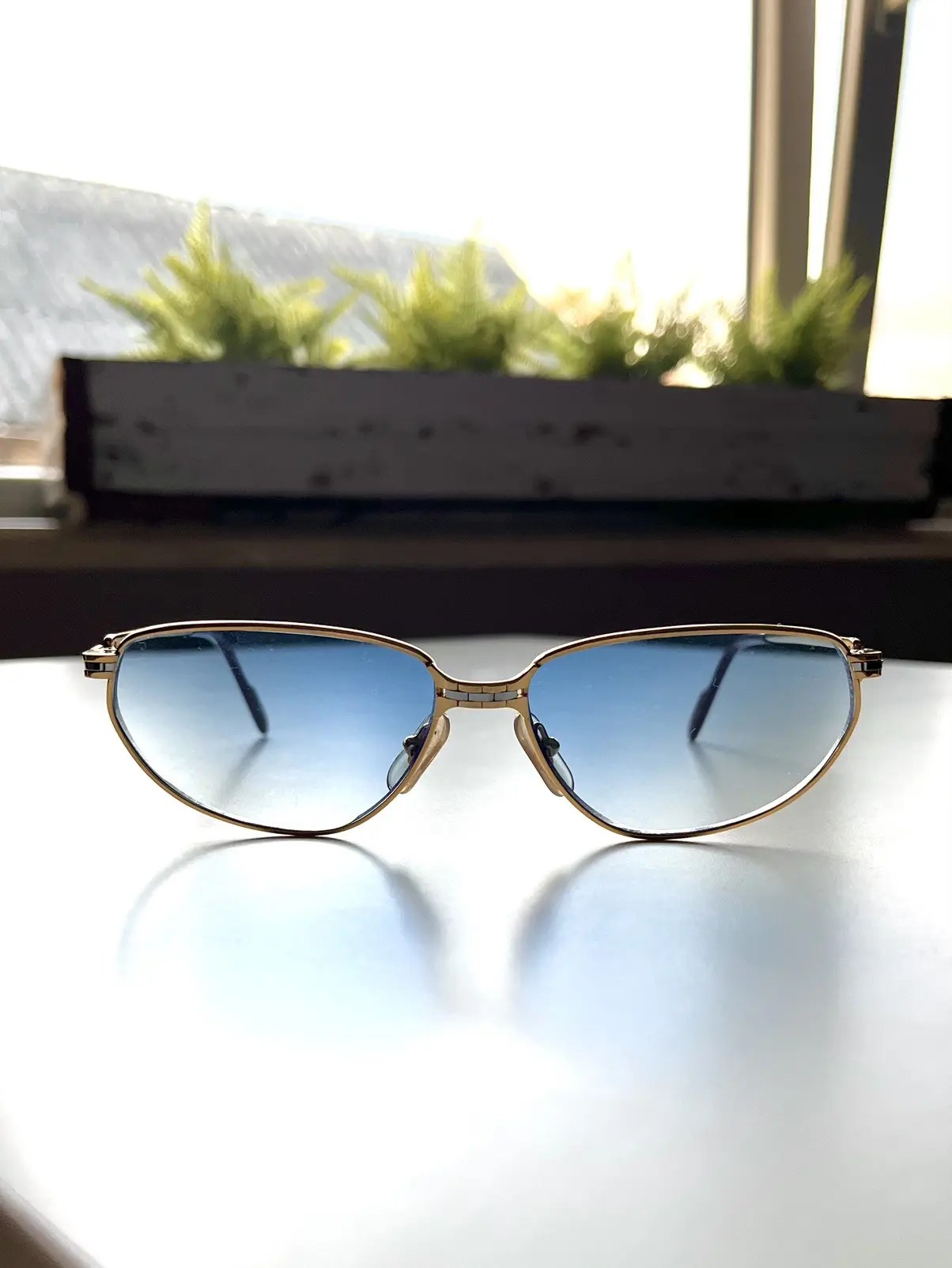 Vintage 22K GP CARTIER PANTHER WINDSOR SUNGLASSES CHROME HEARTS Y2K