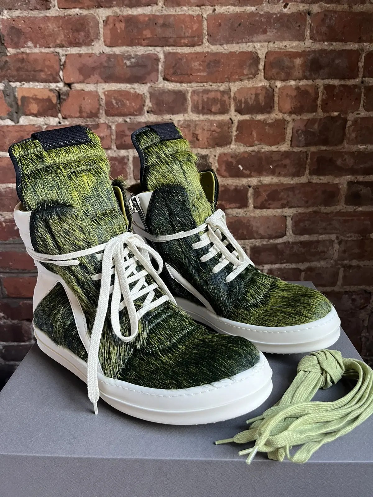 Rick Owens Rick Owens pony hair geobaskets Grailed