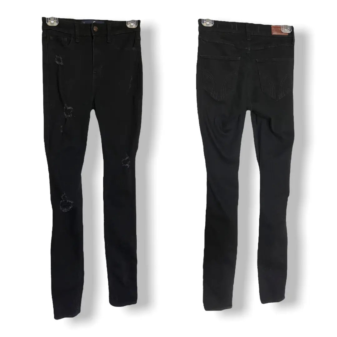 Hollister Hollister Black High Rise Super Skinny Ripped Jeans 0 Long