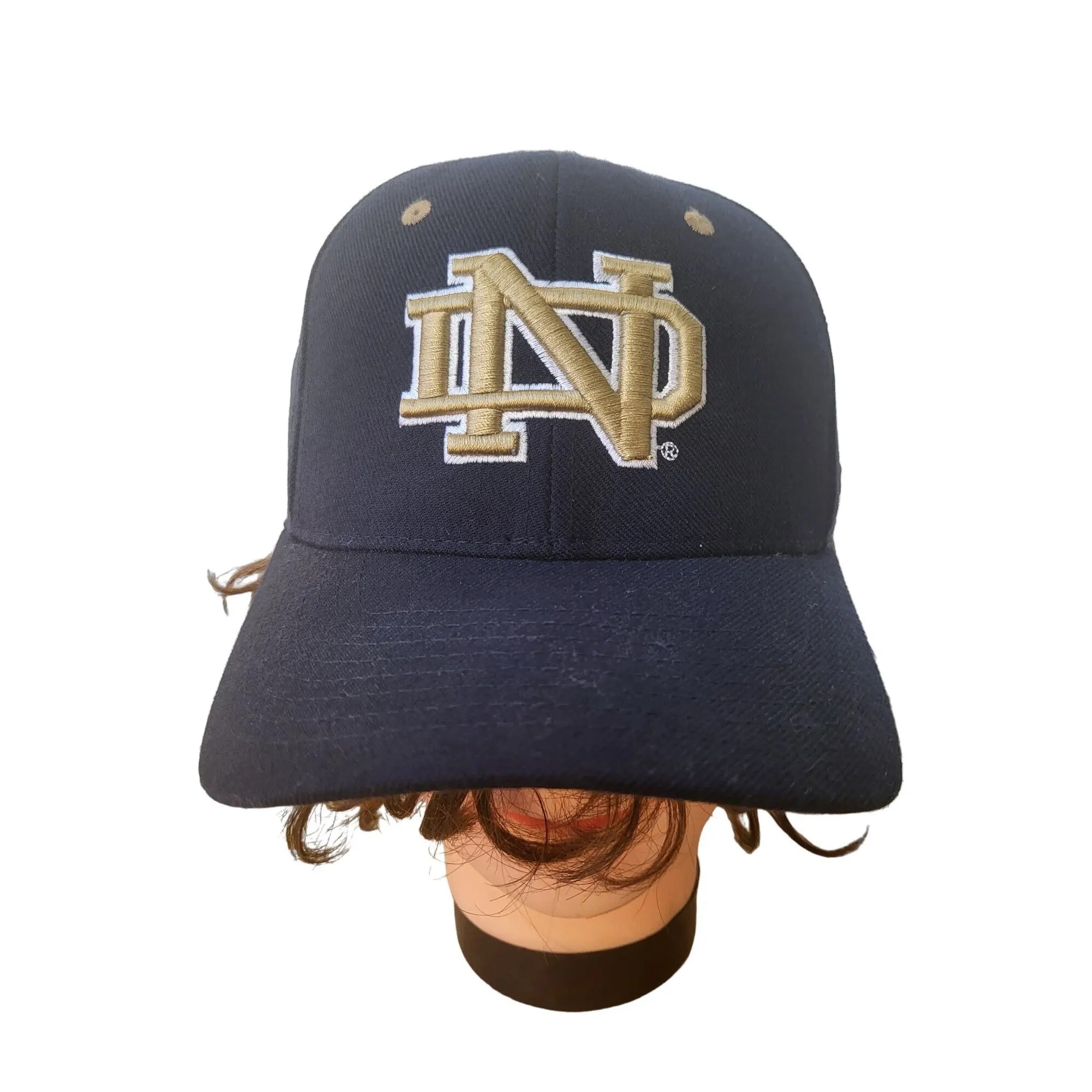 Zephyr NCAA Zephyr Fitted Hat Sz 7 1/8 Notre Dame Blue And Metallic