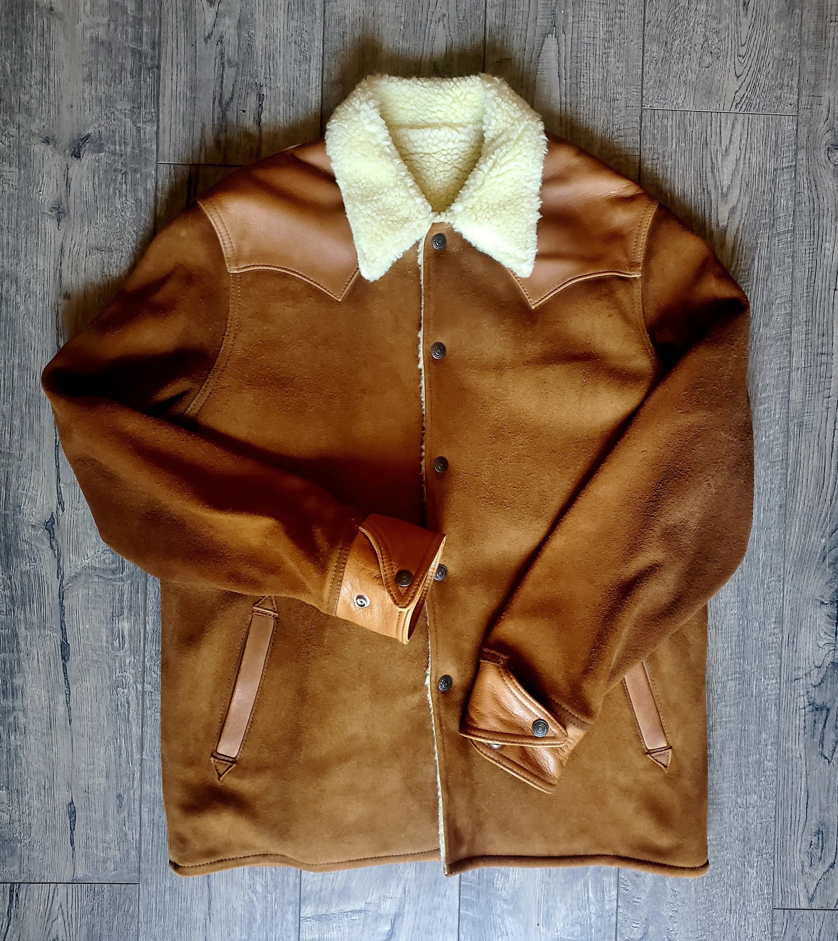 The Flat Head TFH Western Ranch Jacket in Tan Deerskin Grailed
