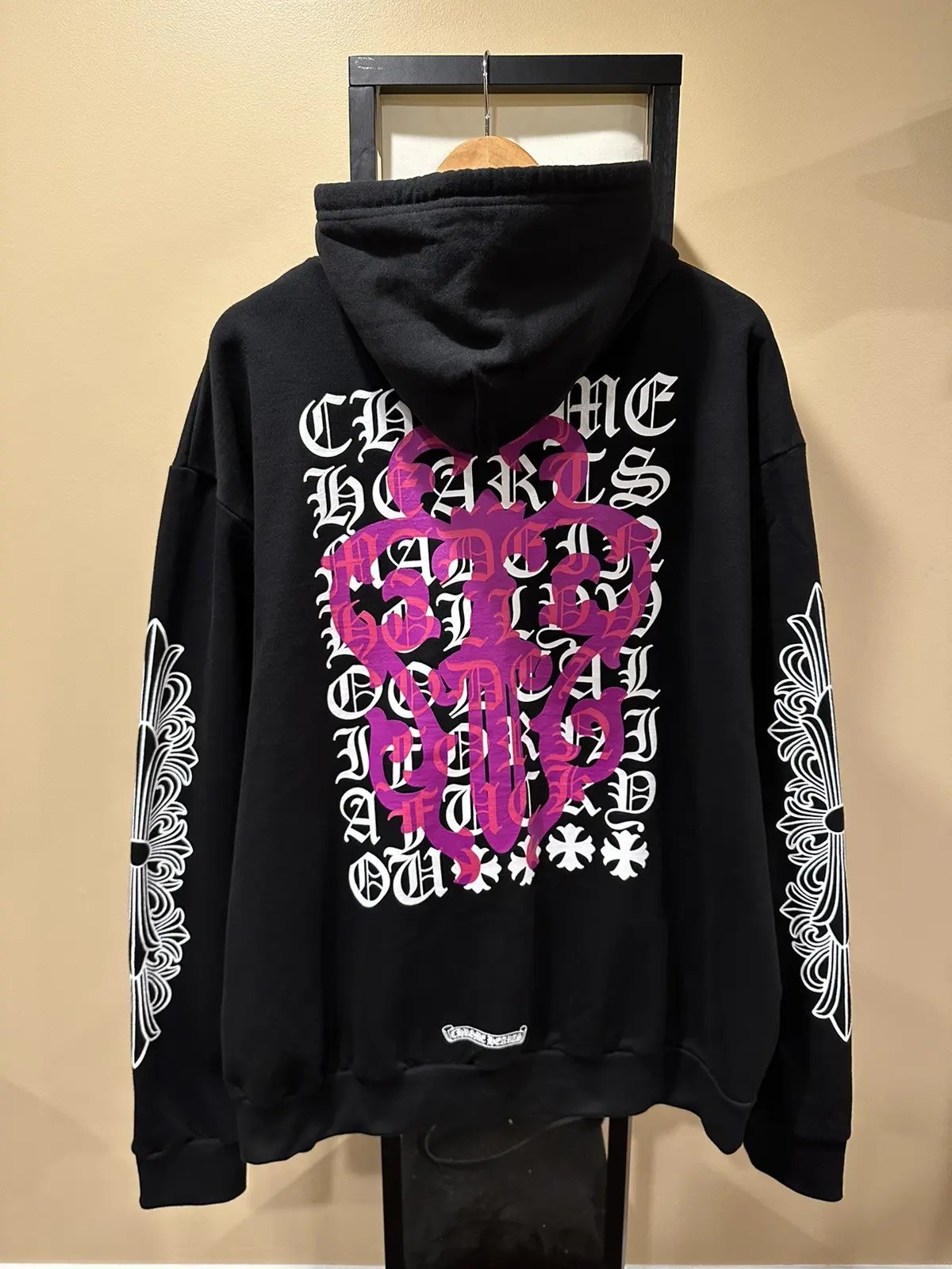Chrome Hearts Chrome Hearts Black Zip Up Pink Dagger and Eye Chart