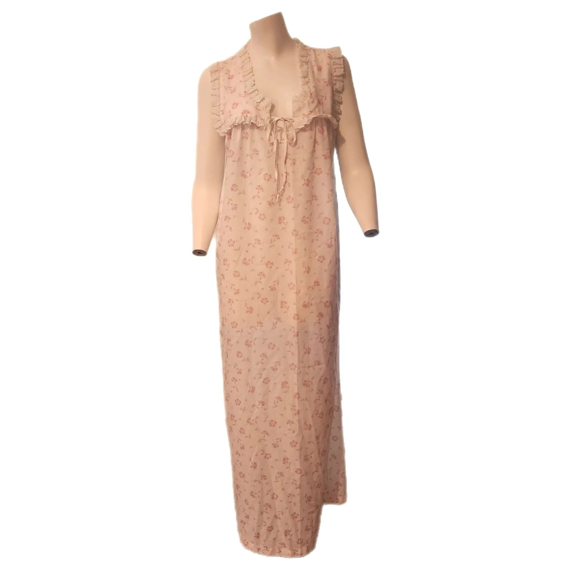 Vintage Long Vintage Nightgown Lightweight Cottagecore Womens SIze L